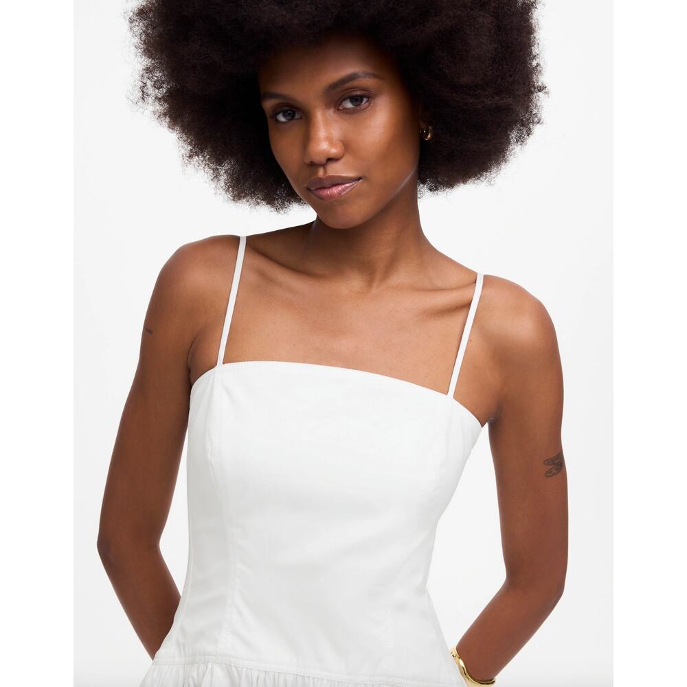 Madewell Poplin Seamed Maxi Dress A Line Minimalist Cotton White US 8 NWT - Picture 5 of 14